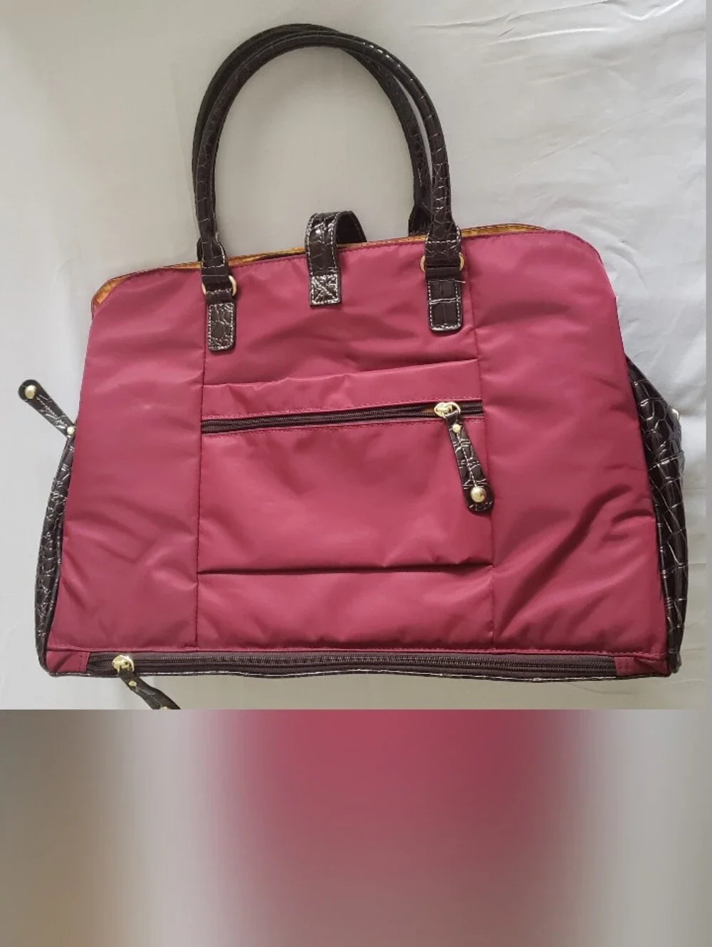 Samantha Brown Burgundy Overnight CarryAll Weekender Laptop Travel Bag Excellent - Picture 2 of 16